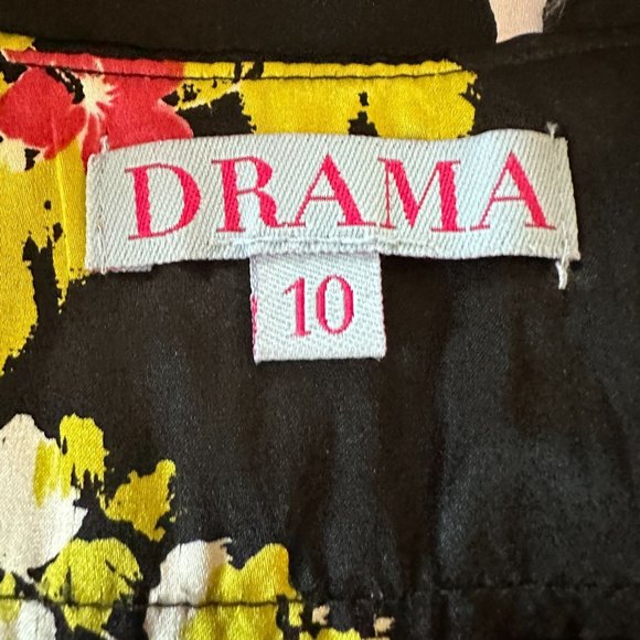Drama Silk Black Floral Car Wash Skirt 10 - Picture 5 of 5